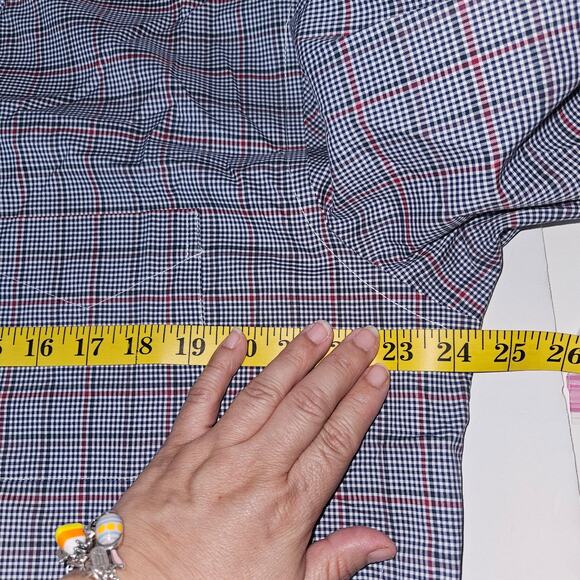 Jos. A. Bank Traveler Shirt Men's Large Blue Red Check Plaid Tailored Fit Preppy - Picture 6 of 9